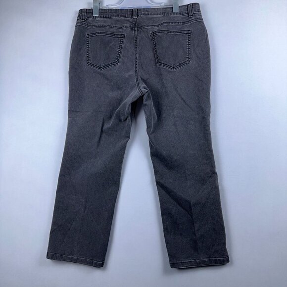 Croft & Barrow Straight Leg Jeans Womens Size 16 Short Classic Fit Stretch Black - Picture 2 of 12